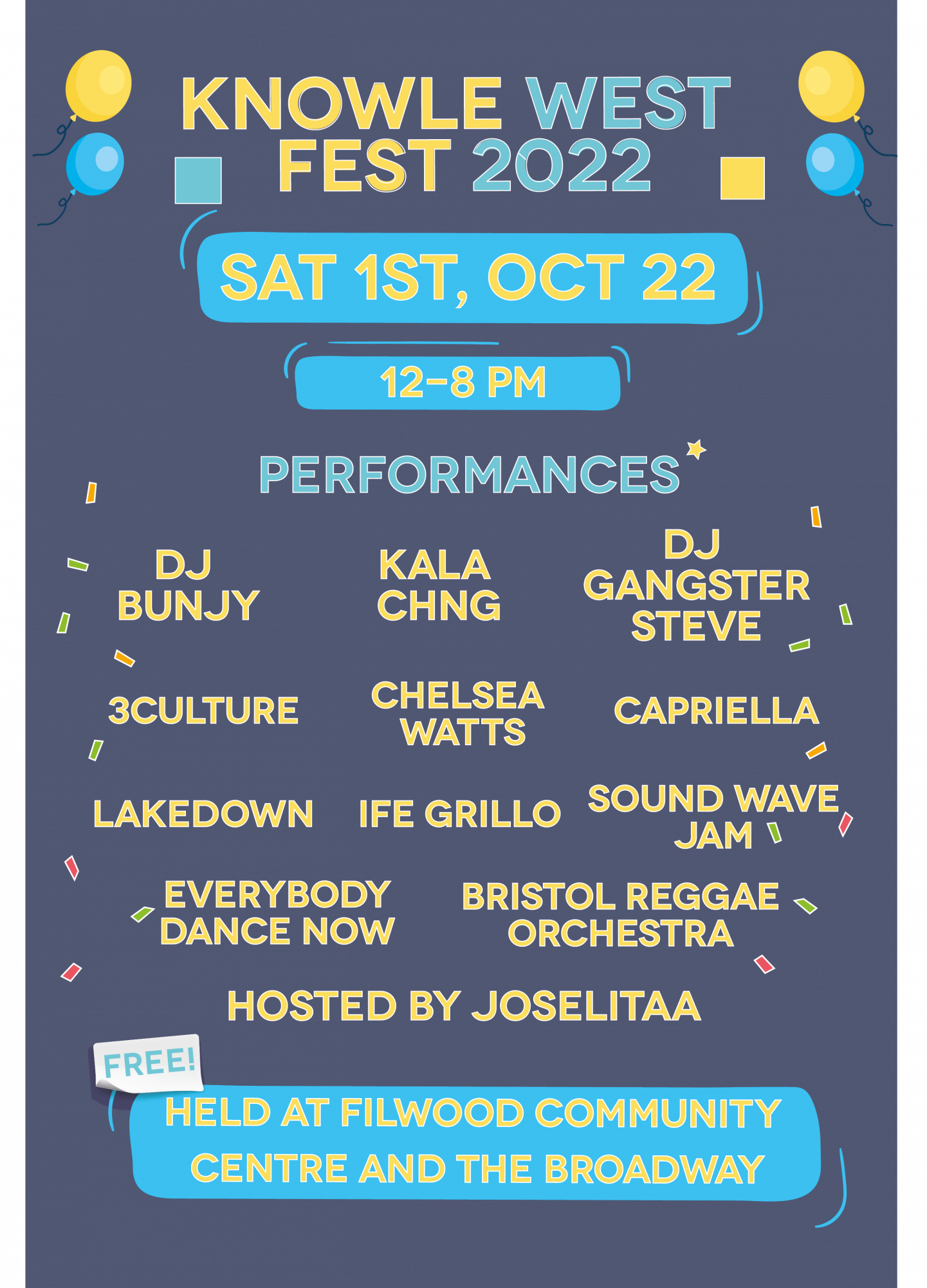 The full line-up of music at Knowle West Fest 2022.