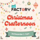 Christmas Crafternoon logo with christmas motifs